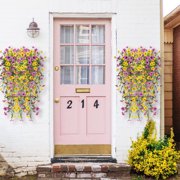 4 Pcs Artificial Flowers for Outdoors Spring Summer Decor, UV Resistant No Fade Fake Hanging Flowers Plants Faux Plastic Realistic Flower for Gardens Porch Planter Patio Yard Home Indoor