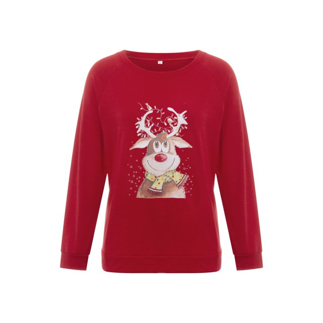 Sudaderas casuales para mujer Pullover Tops Camisas de manga larga XBTCLXEBCO T XL,Rojo