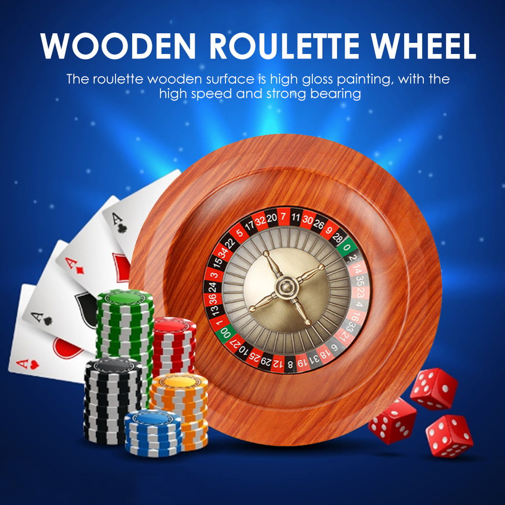 juegos de mesa de tiempo libre iBaste Roulette Wheel Juego de ruedas de madera para tocadiscos juego de noche Essential 