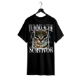 thumbnail image 1 of Funny Cat Sarcastic Humor T-Shirt - "Tummy ache Survivor" Graphic with Military Cat Design, 100% Cotton Relaxed Fit unisex Tee, Machine Washable, Cat Tshirt, allseason apparel, Humorous Graphic Tee,, 1 of 6
