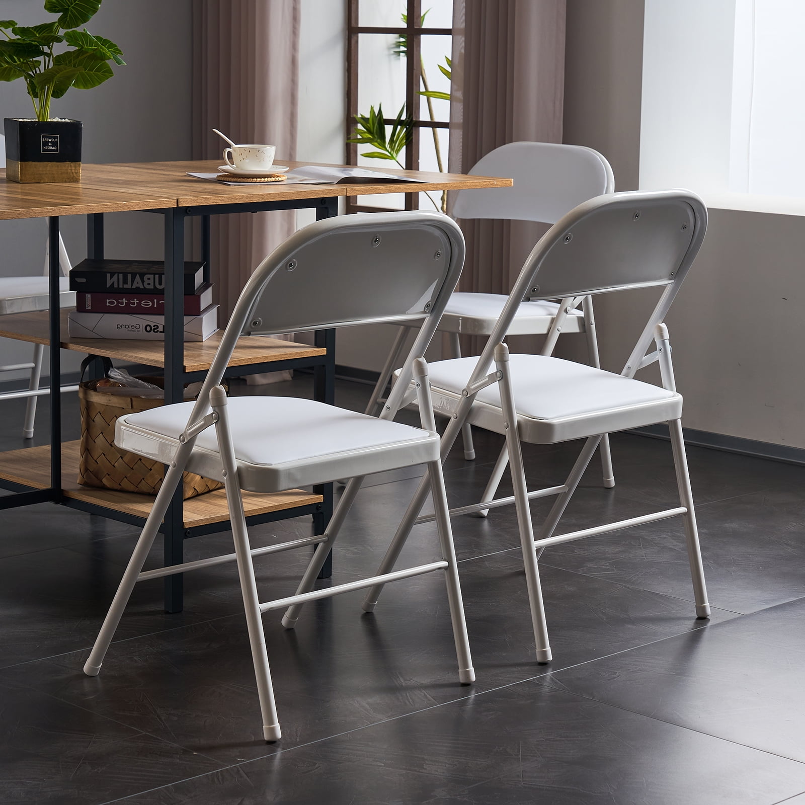 6Pcs Foldable Chairs for Convention & Exhibition, White