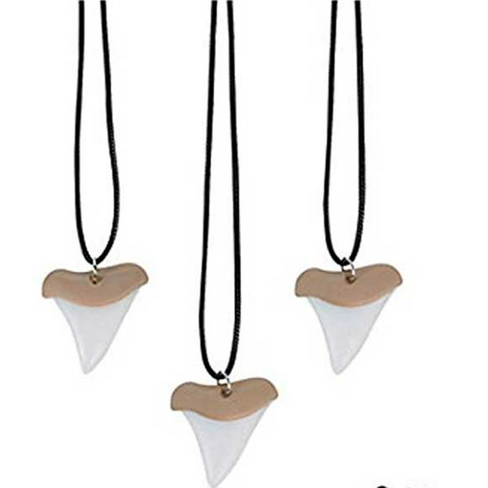 Plastic Shark Tooth Necklace Party Favors 12 Pieces