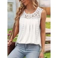 thumbnail image 3 of Camisa Plisada de Encaje Sin Mangas, Blusa de Verano, Túnica XXL, 3 of 4