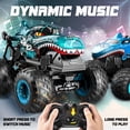 thumbnail image 5 of YCFUN 2-in-1 Dinosaur & Shark RC Monster Truck for Kids, RC Stunt Car with 360° Spins, LED Lights and Music, Off-Road RC Cars for Kids Boys Girls 3+, 5 of 7