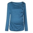 thumbnail image 2 of Fengqque Comfortable and Convenient Women's Nursing Tops Long Sleeve Buttons Solid Color Breast-Feeding Pregnant Nursing Blouse Tops, 2 of 9