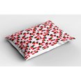 thumbnail image 2 of Ambesonne Strawberry Pillow Sham 2 Pack, Watercolor Effect, 36"x20", Dark Coral Pale Pink, 2 of 3