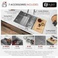 thumbnail image 5 of Stylish Undermount 36" Stainless Steel Double Bowl 60/40 Workstation Kitchen Sink with 7 accs S-636W, 5 of 13
