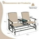 thumbnail image 3 of Silla Mecedora Planeadora de Jardín Costway para 2 Personas con Mesa de Cristal Templado Beige 145 x 70 x 95 cm, 3 of 10