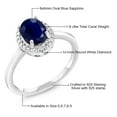 thumbnail image 5 of Gem Stone King 1.80 Cttw Blue Sapphire and White Diamond Accent Engagement Ring for Women | 925 Sterling Silver | Gemstone September Birthstone | Oval 8X6MM | Available in Size 5, 6, 7, 8, 9, 5 of 5