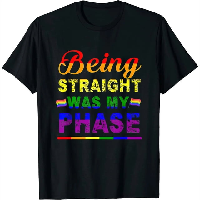Playera Mujer "Solo Una Fase" Lesbiana y Gay | Divertida y Tierna LGBT Talla S Negra