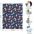 thumbnail image 4 of DarkBlue Cartoon Dinosaurs Space Rockets Pattern Blanket,Comfortable Soft Flannel Throw Blanket,All Season,Warm Lightweight Blankets for Sofa Bed Couch Living Room Chair,30"x40", 4 of 4