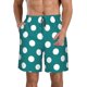 thumbnail image 1 of Fotbe Teal And White Polka Dot Trajes de Baño Estampados para Hombre, Shorts de Verano de Secado Rápido, Ropa de Playa, Bañadores-X-Large, 1 of 6