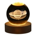 thumbnail image 1 of Fiudx Lámpara de Bola de Cristal Galáctica, Luz Nocturna Led con Sistema Solar, Esfera de Vidrio Grabada a Láser, Base de Madera Decorativa, Alimentación Por Usb, Ideal para Sala de Estar, Dormitorio, 1 of 2