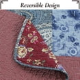 thumbnail image 2 of Cozy Line Country Blue Rose Floral Paisley Garden Cotton 3 Piece Patchwork Quilt Bedding Set, 2 of 7