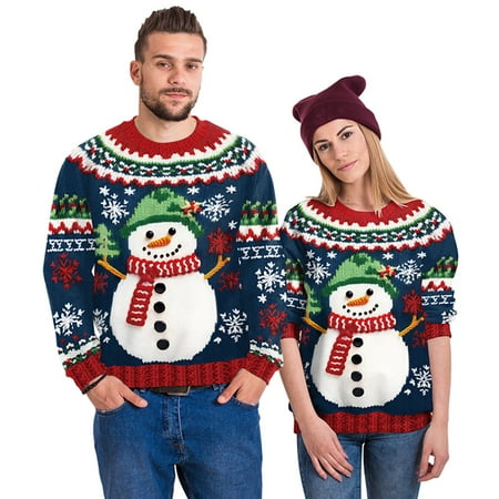Unisex Ugly Christmas Sweater with 3D Christmas Tree Design Festive Holiday Pullover for Men and Women