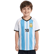 Icon Sports Messi #10 Argentina Jersey, Sky/White, 100% Polyester, YXS-XXL