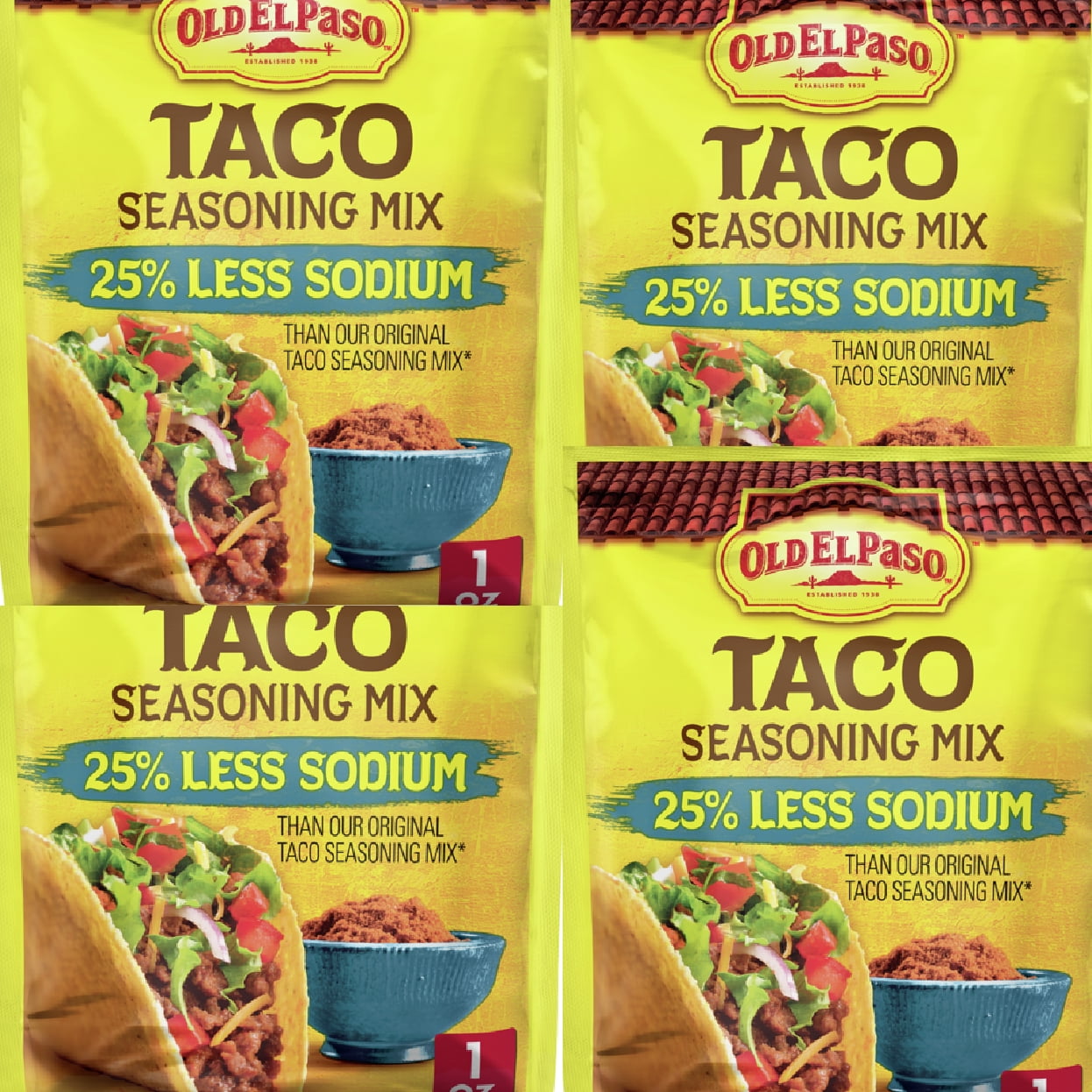 Old El Paso 25% Less Sodium Taco Seasoning Mix, 1 oz