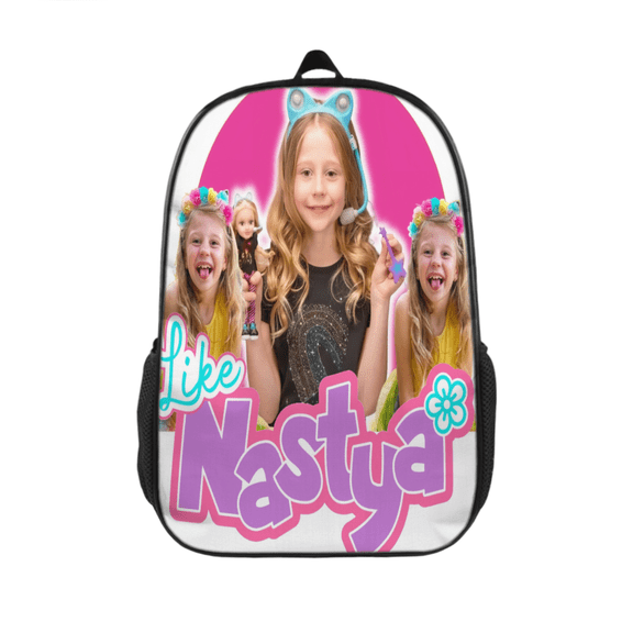 FSMYJJZY Casual Backpack, Like Nastya Printed Polyester Backpack, Adjustable Padded Straps, Reinforced Bottom & Side Pockets