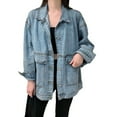 thumbnail image 2 of Pyhlmscde Women's Loose Fitting Versatile Denim Jacket, Denim Jacket for Women, Fall Clothes, Womens Tops, 2 of 6