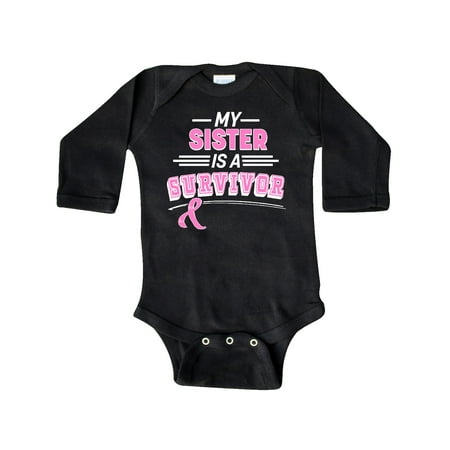 

Inktastic My Sister is a Survivor Breast Cancer Awareness Gift Baby Boy or Baby Girl Long Sleeve Bodysuit