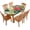 Tropical Palm Leaves Flowers, variant on Merry Christmas Elastic Edge Oval Fitted Tablecloth, Red Bell Table Cloth, for Kitchen Dining Tabletop Decoration, Fits for 48 x 68 Oval Table