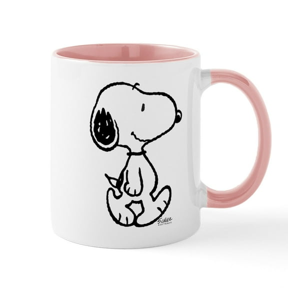 CafePress - Peanuts Snoopy Mugs - 11 oz Ceramic Mug - Novelty Coffee Tea Cup