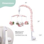 The Peanutshell Pink Floral Baby Musical Crib Mobile for Baby Girls with 12 Lullabies