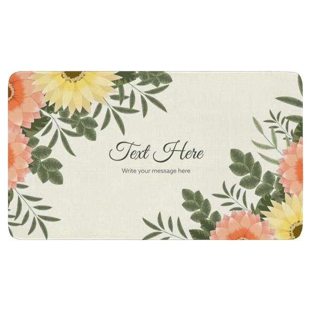 Brighten Your Home with This Floral Decor Welcome Mat Non-Slip, Reusable, Suitable for Indoor/Outdoor – 17x30 Inch