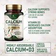 thumbnail image 4 of Calcium 1200 mg with Vitamin D3 - Per Serving - Bone Health Supplement - Vitamin D & Calcium Supplements for Women & Men - Bone Strength Support - Natural Calcium Pills - Bottled in USA - 60 Tablets, 4 of 10