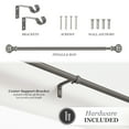 thumbnail image 6 of Kenney Rachel 5/8" Standard Decorative Window Curtain Rod, 48-86", Italian Pewter, 6 of 12