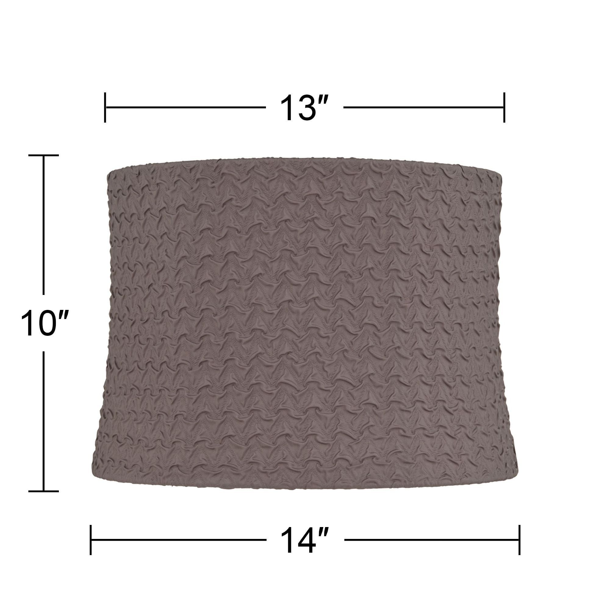 Springcrest 13" Top x 14" Bottom x 10" High x 10" Slant Lamp Shade Replacement Medium Sierra Gray Drum Softback Washer Harp Finial