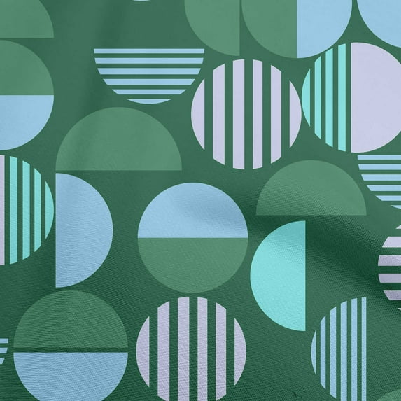 oneOone Cotton Cambric Dark Green Fabric Geometric Sewing Craft Projects Fabric Prints By Yard 42 Inch Wide