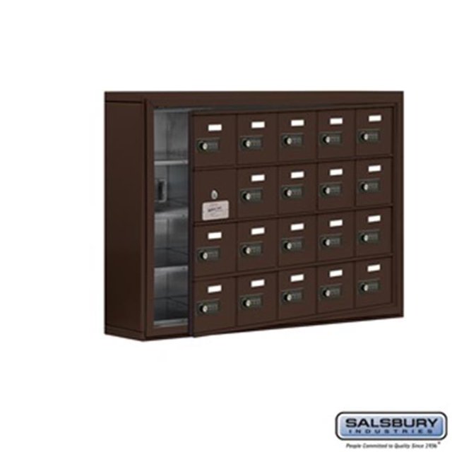 SalsburyIndustries 19145-20ZSC Cell Phone Storage Locker With Front Access Panel - 4 Door High Unit, Bronze