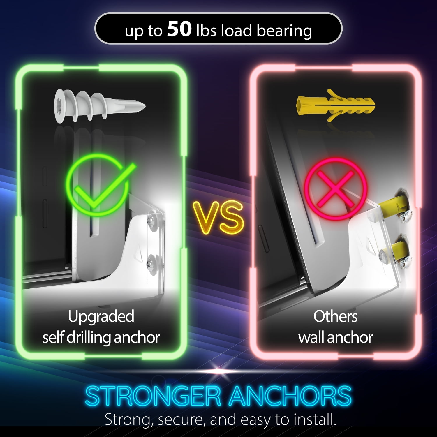 Fosmon PS5 Wall Mount Kit with Charging Station, Solid Metal with Strong Anchors, Detachable Dual Controller Chargers with RGB LED Light for PlayStation 5 and PS5 Slim (Disc & Digital Edition), White