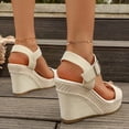 thumbnail image 5 of Samdudou Espadrille Wedge Sandals for Women Open Toe Ankle Strap with Buckle Suede Straps Jute Wrapped Summer Dressy Casual Everyday Footwear Ladies Travel Resort, 5 of 9