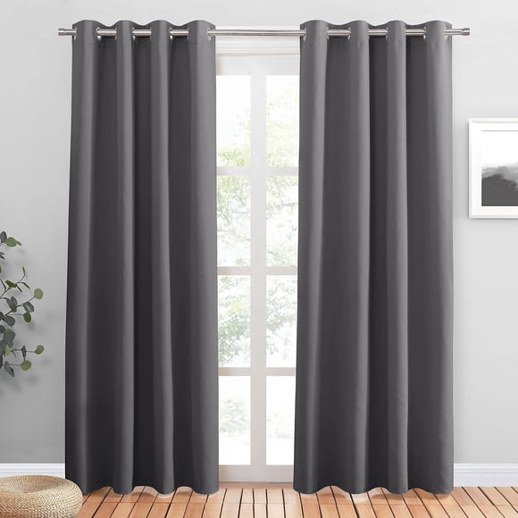 Cortinas opacas PONY DANCE con aislamiento térmico, color gris, 200 x 203 cm