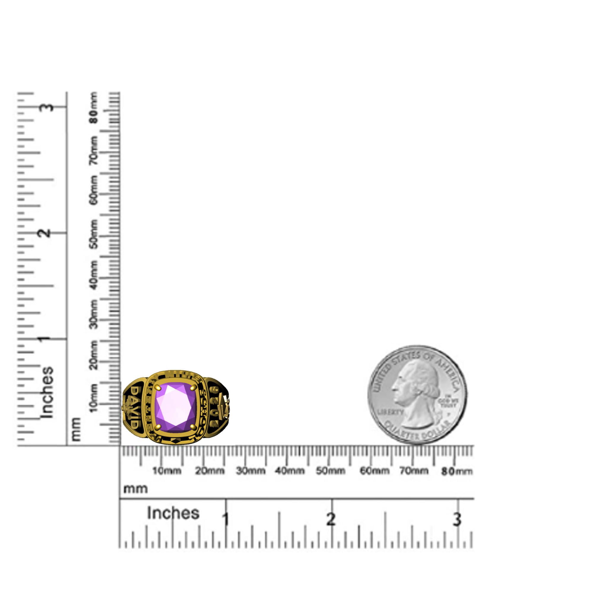 Mementos Jewelry Customized Eternal 10kt White Gold Women's Class Rings for High School College