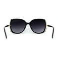 thumbnail image 4 of Womens Luxurious Metal Side Rhinestone Jewel Trim Butterfly Sunglasses Black Smoke, 4 of 4