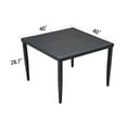 thumbnail image 5 of Outdoor Patio Aluminum 40"x40" Square Dining Table with Tapered Feet & Umbrella Hole, Ember Black Ember Black + Rust Resistant Frame + Garden & Outdoor + Contemporary + Complete Patio Sets + Aluminum, 5 of 5