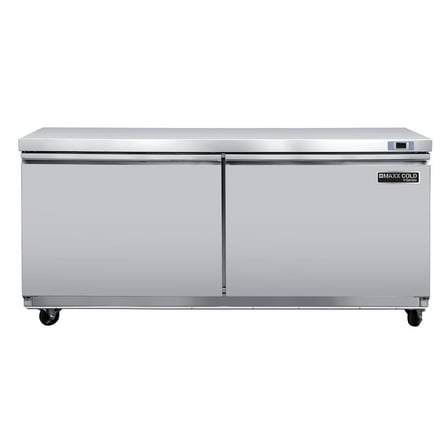 Maxx Cold V-Series 2 Door Undercounter Freezer, 60"W, 18.5 cu ft, in Stainless Steel (MVF60UHC)