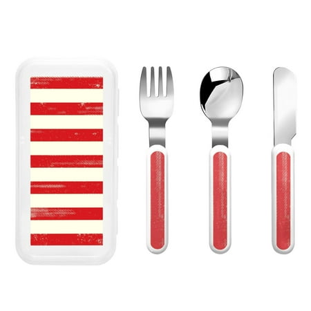 

Salouo America Flags2 Pattern 3 Pieces Toddler Utensils Kids Silverware Set Stainless Steel Utensils for Kids Children Safe Spoons Forks & Knife Dishwasher Safe