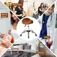 thumbnail image 4 of Tabouret de Salon Marron Réglable - Chaise de Massage Spa Pivotante à 360° avec Roues - Tabouret Roulant en Similicuir Rembourré pour Beauté, Tatouage et Usage Domestique (20,9 Pouces x 20,5 Pouces x 24 Pouces), 4 of 7