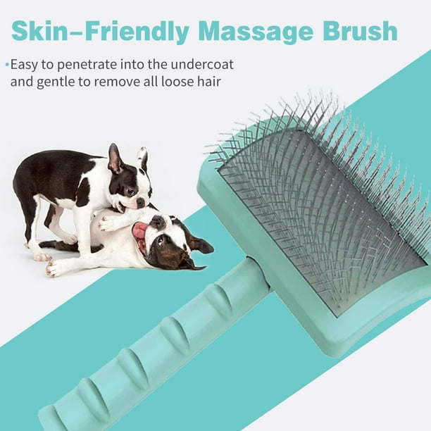 Large Firm Slicker Brush for Dogs Extra Long Pin Slicker Brush for Large Dog Pet Grooming Wire Brush and Deshedding Removes Long and loose Hair