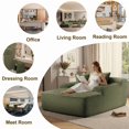 thumbnail image 3 of 65" Oversized Indoor Cloud Couch Chair, Boneless Wide Armrest Chaise with 3 Pillows, Comfy Corduroy Sofa Bed, Green, 3 of 7