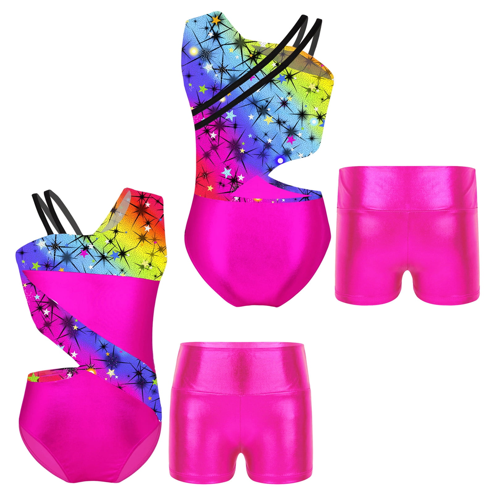 renvena Kids Girls 2 Piece Outfits Sleeveless Gymnastics Leotards with ...