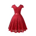 thumbnail image 3 of Lace Dresses Cape Short Sleeves Prom Dresses Graduation Dresses Cocktail Dresses, 3 of 5