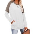thumbnail image 3 of Womens Tops Color Block Pullover Long Sleeve T Shirts with Pockets Crew Neck Tunic Blouse, 3 of 5