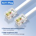 thumbnail image 3 of Cable De Extensión Para Teléfono Cable Telefónico De 25 Pies Con Enchufe Rj11 Estándar Y 1 Acoplador En Línea Y 20 Soportes De Clip Para Cable, Color Blanco, 3 of 7
