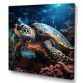 thumbnail image 2 of Designart "Abstract Aquatic Motion I" Animals Turtle Canvas Art Print, 2 of 7