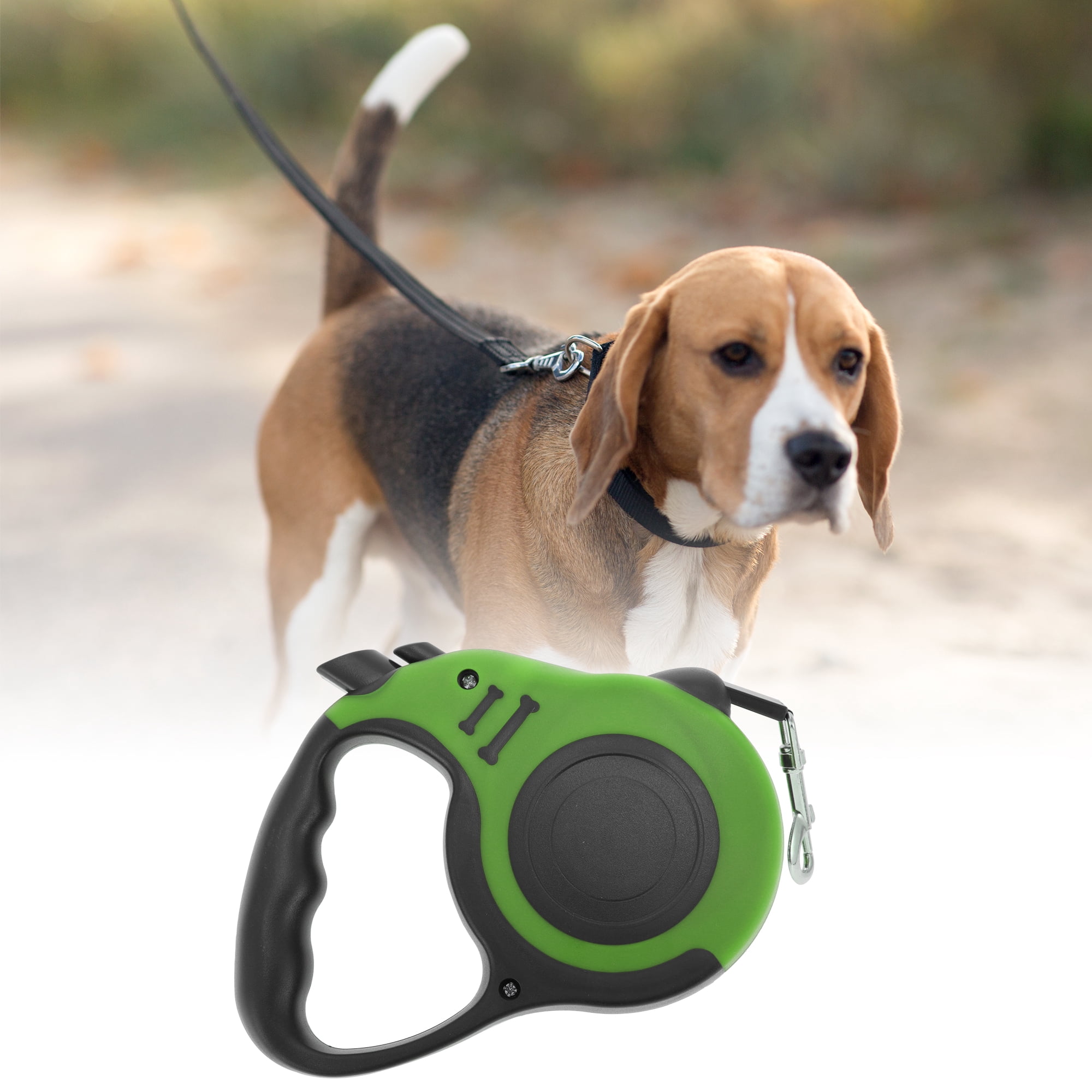 Unique Bargains Retractable Pet Leash Ergonomic Dog Leash with Handle Green 196.85"